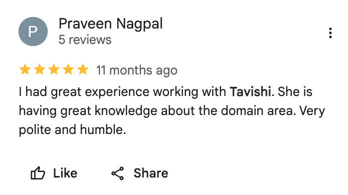 Google Verified Client 4 — Tavishi Gupta